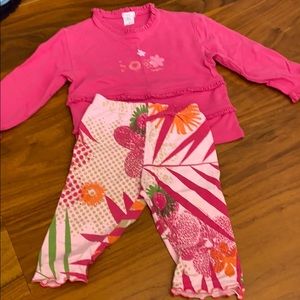 Girls Confetti pink 2 piece 4yr